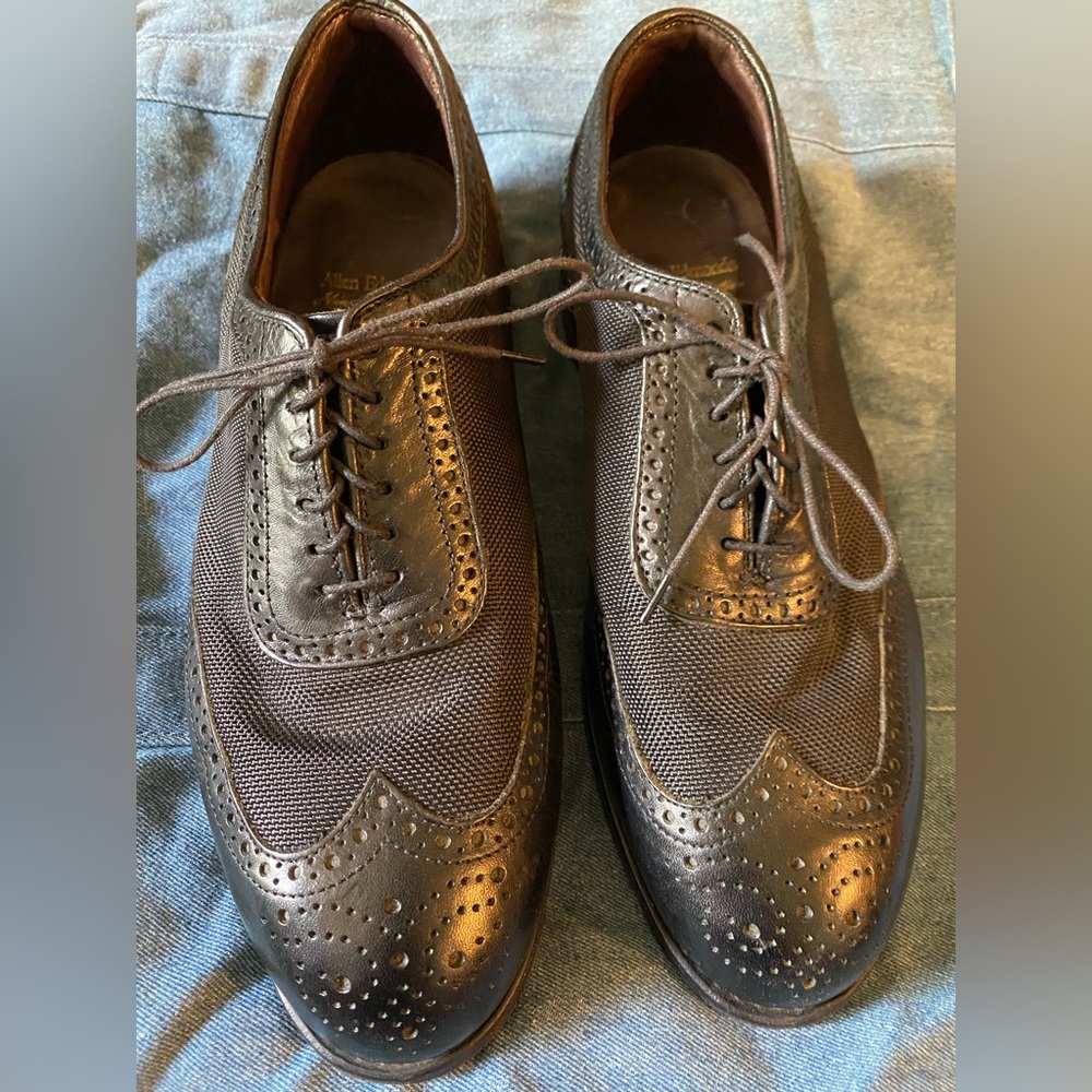 Allen Edmonds Black Leather Oxfords Golf Shoes